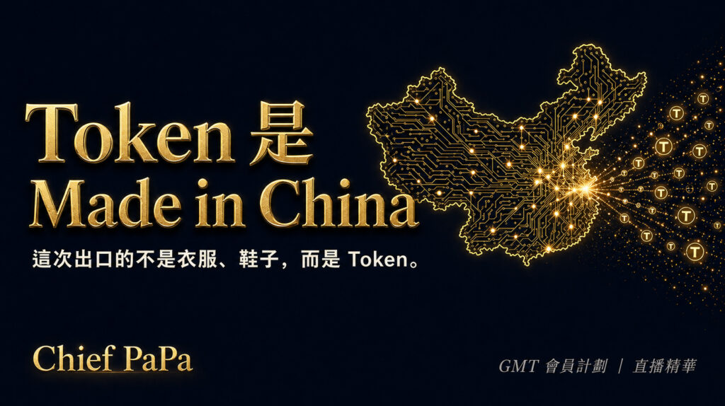 AI Token 經濟-中國 Token 工廠與電力出口概念圖