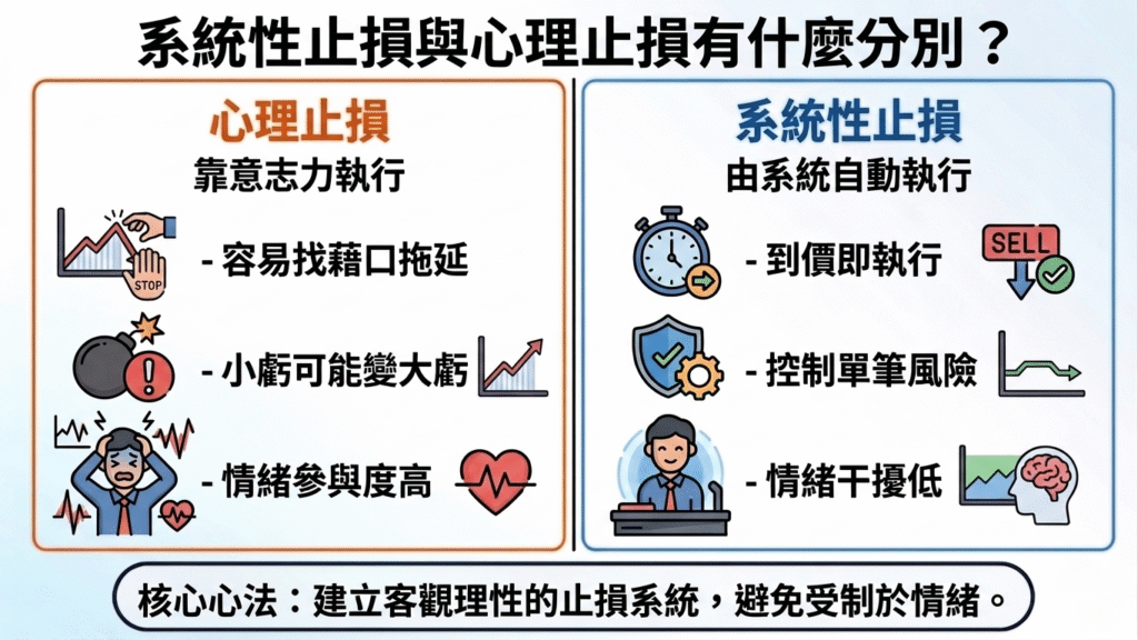 對比圖：系統性止損與心理止損有什麼分別
