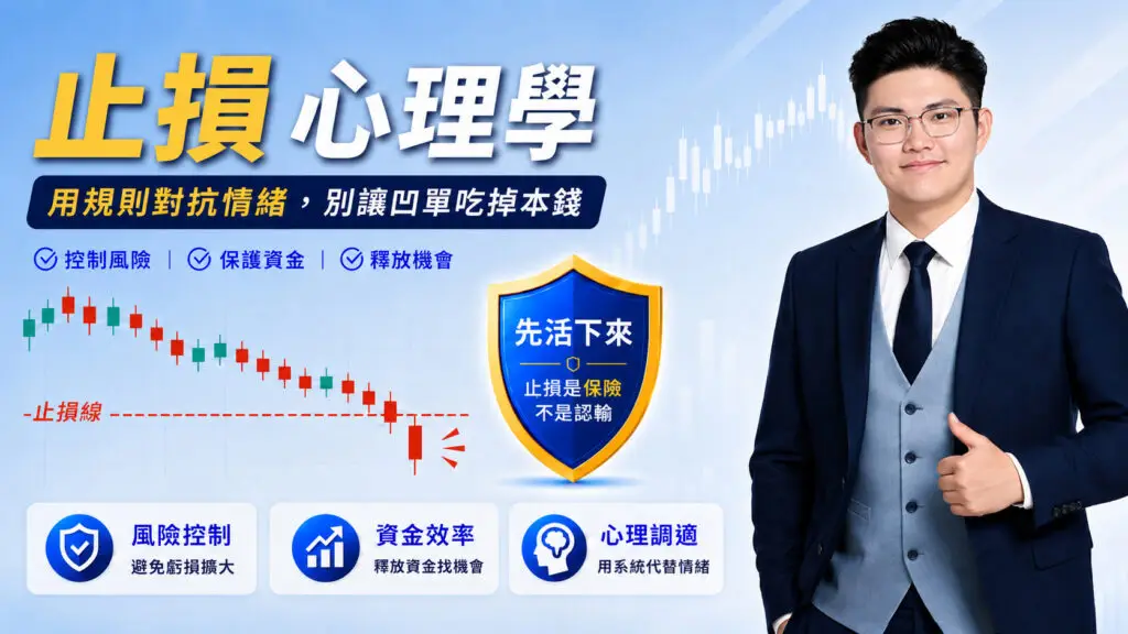 Rich Cheung 張富有止損心理學圖解，強調風險控制與交易紀律避免虧損
