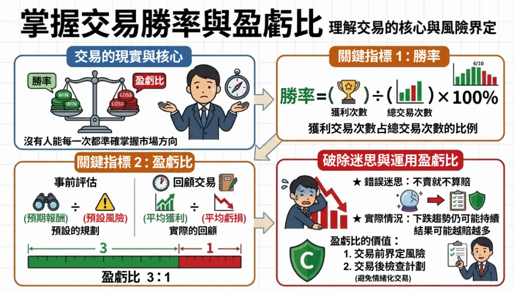 掌握交易勝率與盈虧比懶人包：交易核心觀念、勝率計算公式與盈虧比估算教學